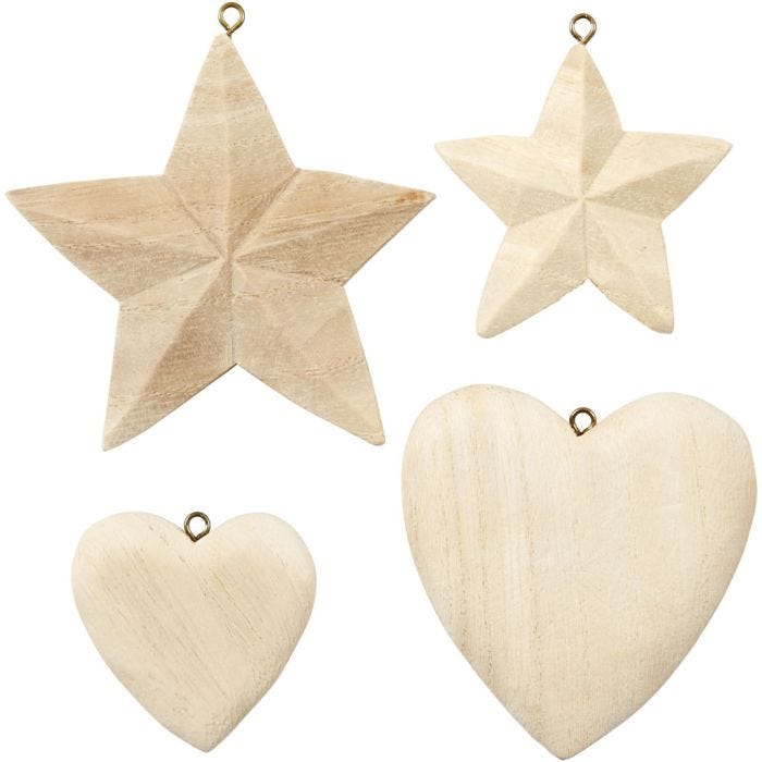 Hearts &amp; Stars, 4 pc/ 1 pack