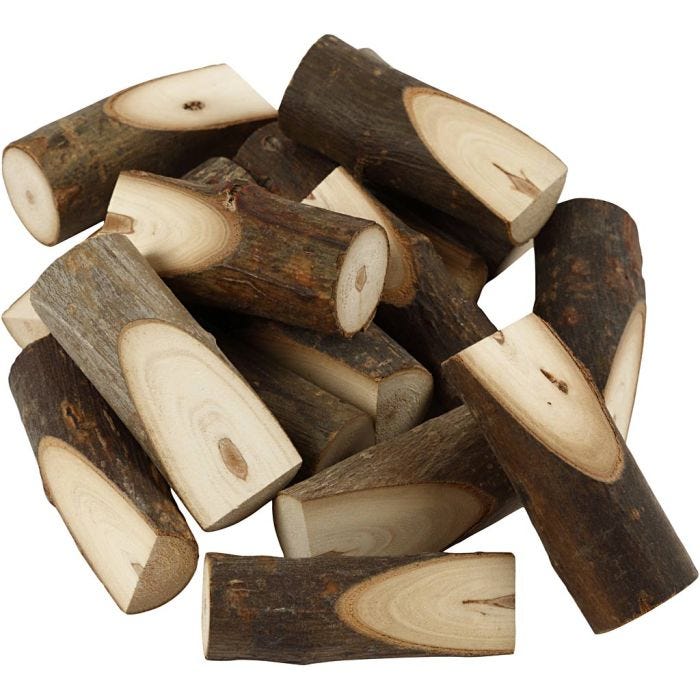 Decorative tree branch cut at an angle, H: 8 cm, dia. 2,5-3,5 cm, 15 pc/ 1 pack