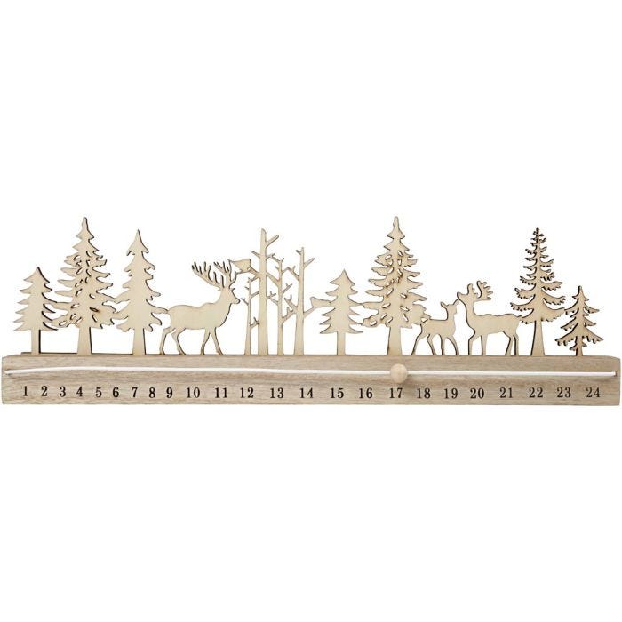 Advent countdown, H: 12 cm, L: 40 cm, W: 3,6 cm, 1 pc