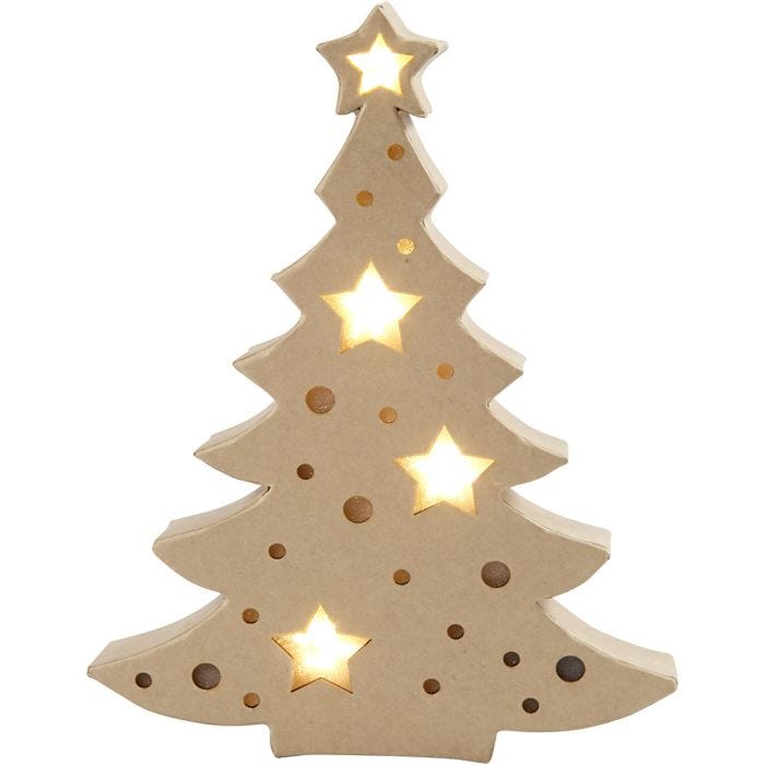 Figure with light inside, christmas tree, 27 cm, 4 cm, 21,5 cm, 1 pc