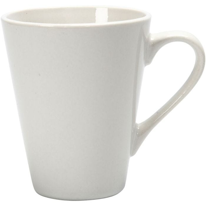 Mugs, H: 10 cm, dia. 5-8 cm, 250 ml, white, 12 pc/ 1 pack