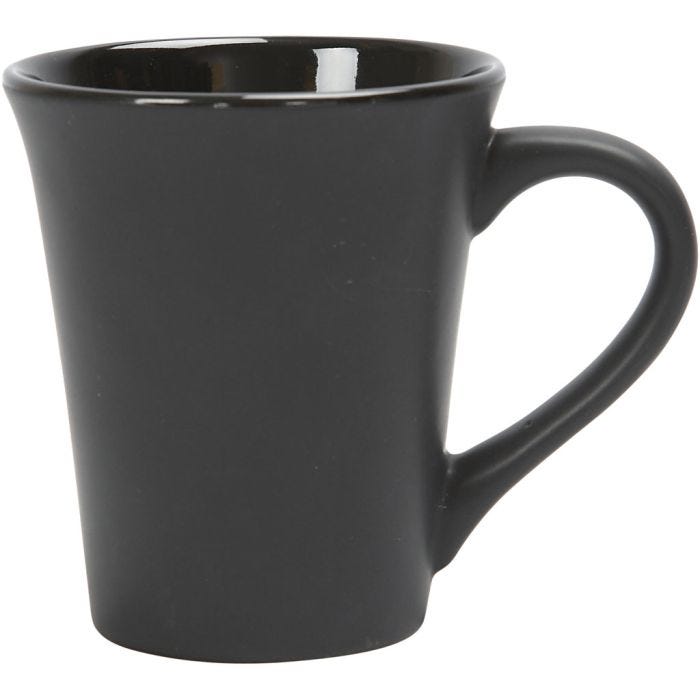 Mug, H: 10 cm, dia. 5,9-8,7 cm, 300 ml, black, 12 pc/ 1 pack