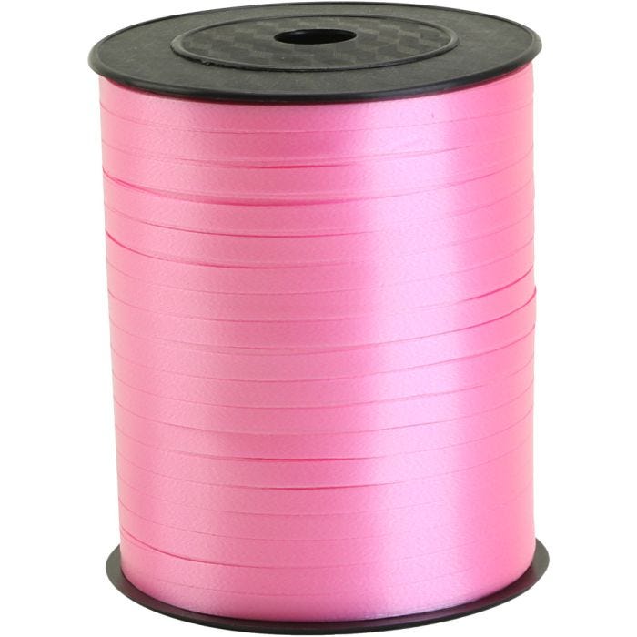 Curling Ribbon, W: 5 mm, pink, 400 m/ 1 roll