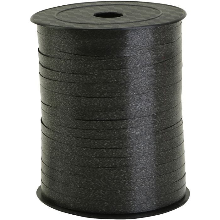Curling Ribbon, W: 5 mm, black, 400 m/ 1 roll