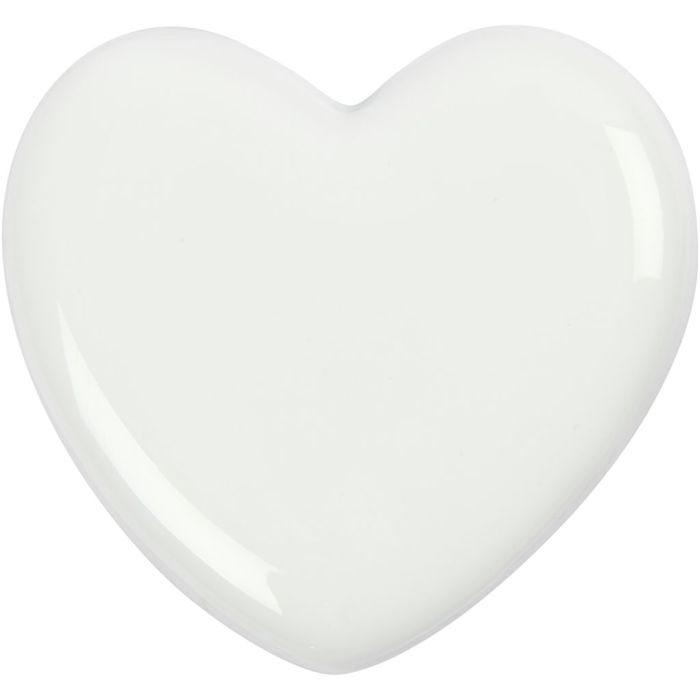 Heart, size 6,5x6,5 cm, thickness 10 mm, white, 20 pc/ 1 pack