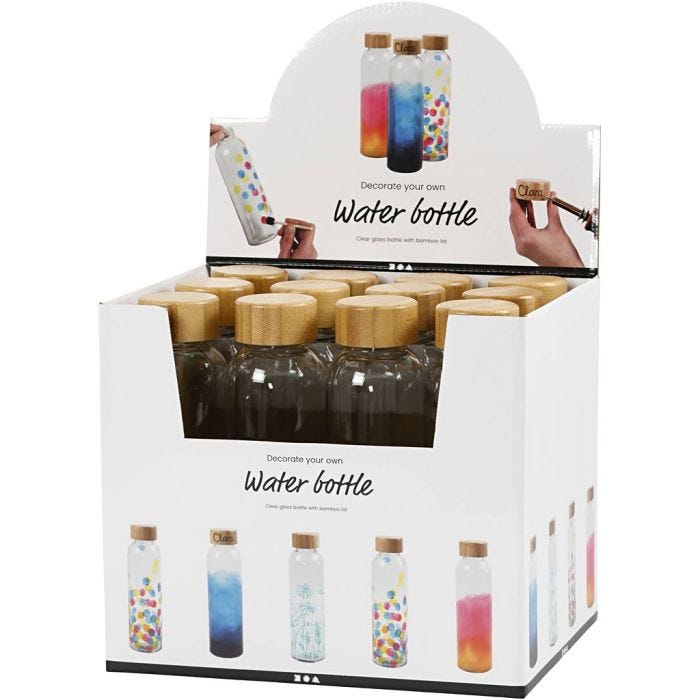 Water bottle, H: 22 cm, dia. 6,7 cm, 500 ml, 12 pc/ 1 pack