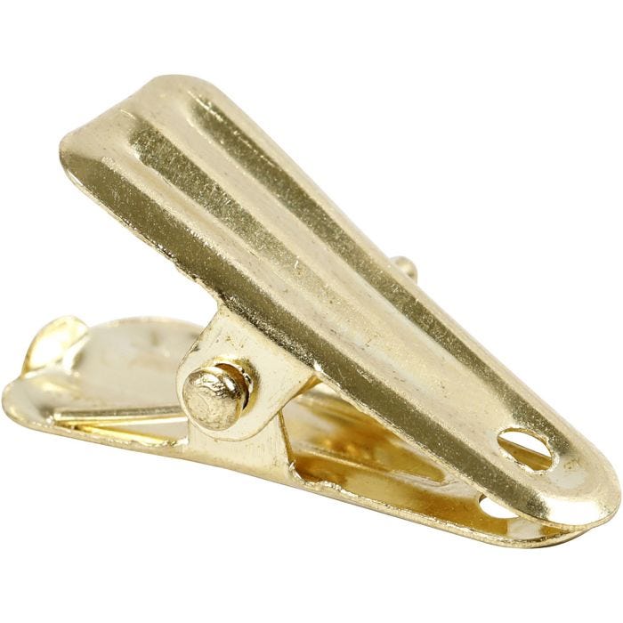 Decorative pegs, L: 27 mm, W: 14 mm, gold, 10 pc/ 1 pack