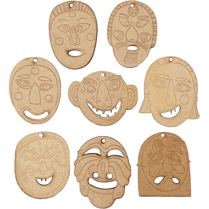 Masks for hanging, size 5,5-7 cm, thickness 4 mm, 24 pc/ 1 pack