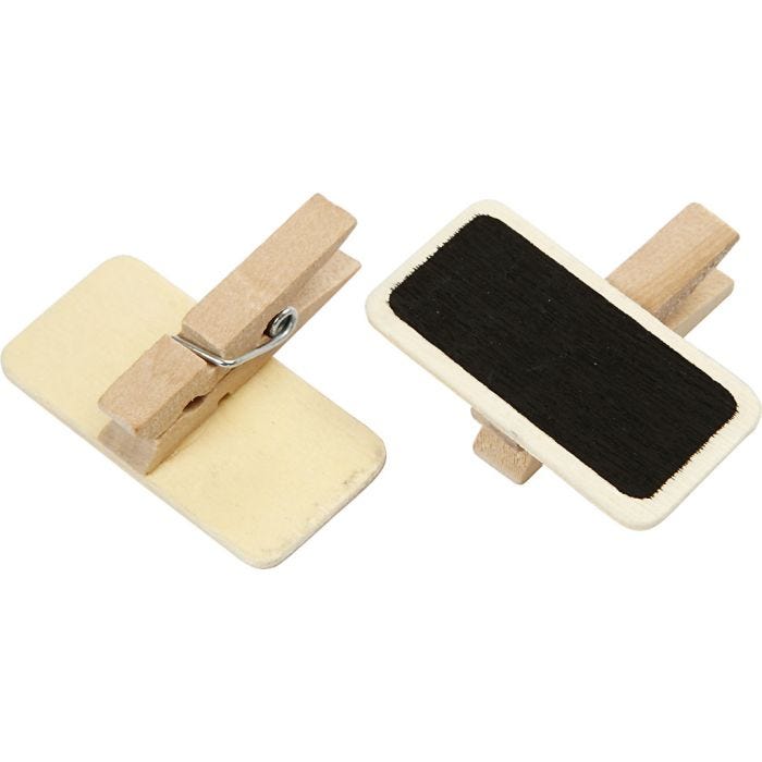 Blackboard with clothes peg, size 4x2 cm, 12 pc/ 1 pack