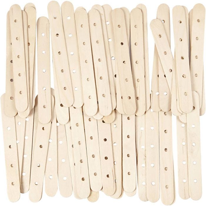 Construction sticks, L: 15 cm, W: 1,8 cm, hole size 4 mm, 500 pc/ 1 pack