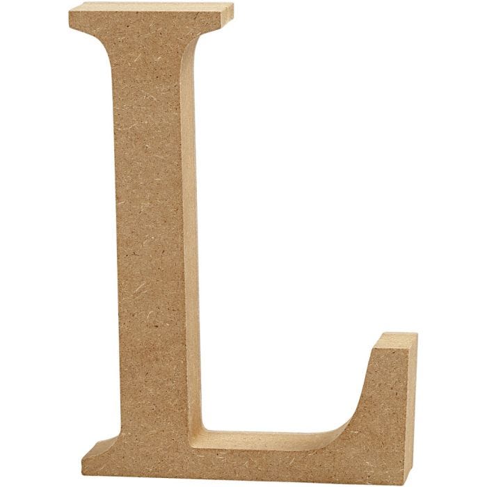 Letter, L, H: 13 cm, thickness 2 cm, 1 pc