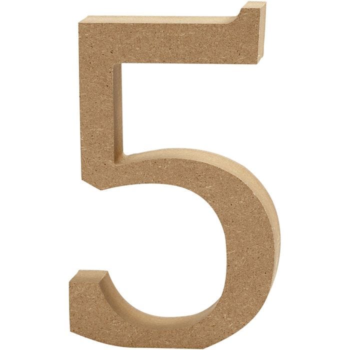 Number, 5, 13 cm, 2 cm, 1 pc