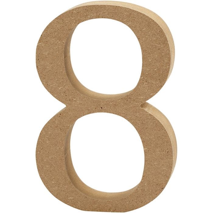 Number, 8, 8 cm, 1,5 cm, 1 pc