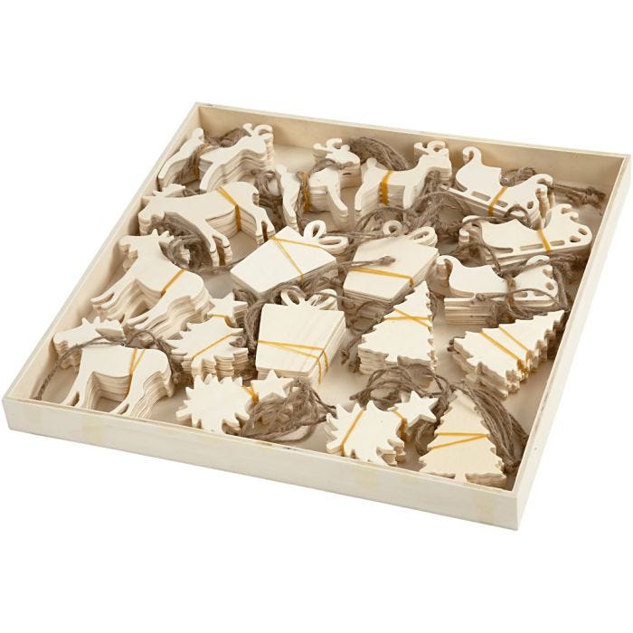 Christmas Ornaments, size 7-9 cm, thickness 4 mm, 90 pc/ 1 pack