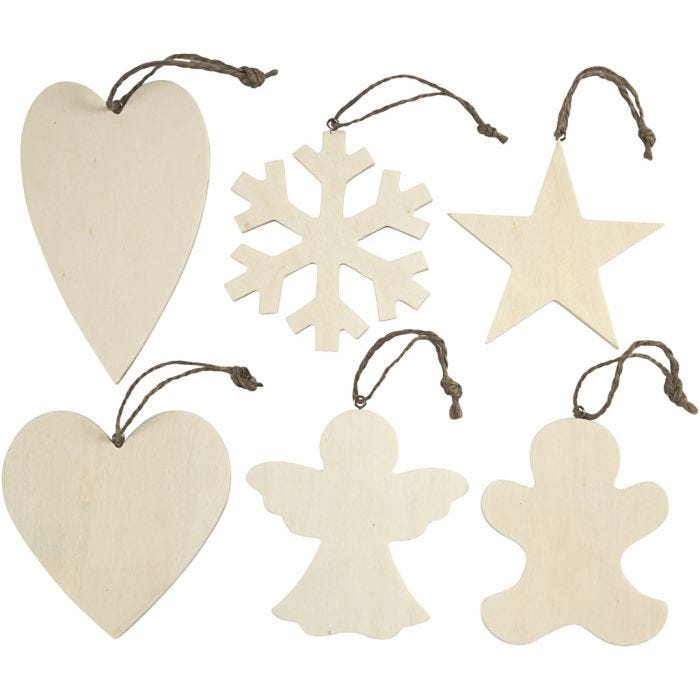 Christmas Ornaments, size 9-11 cm, thickness 4 mm, 6 pc/ 1 pack
