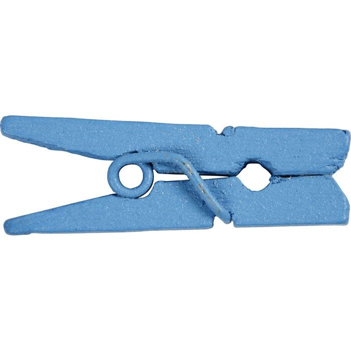 Mini Clothes Peg, L: 25 mm, W: 3 mm, blue, 36 pc/ 1 pack