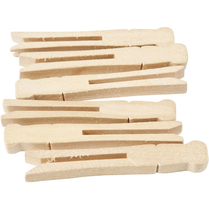 Clothes pegs, L: 9,5 cm, W: 1,4 cm, 100 pc/ 1 pack