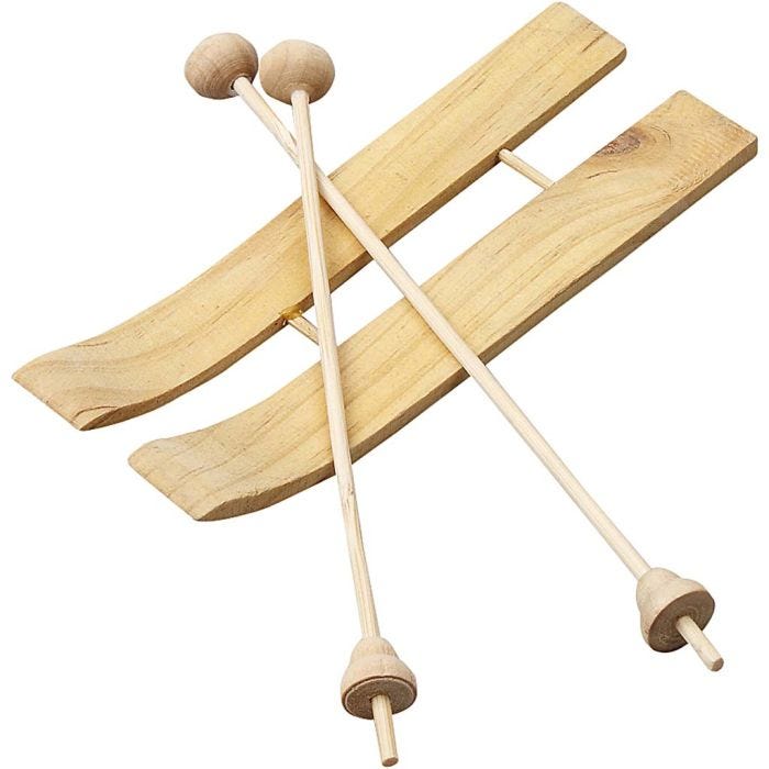 Ski with Sticks, size 11x3,8 cm, 3 pair/ 1 pack