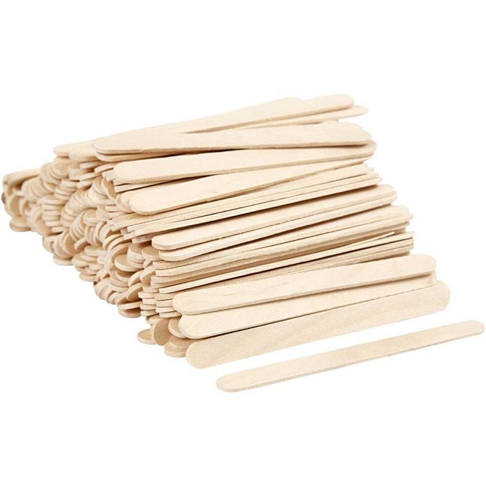 Ice lolly sticks, L: 11,5 cm, W: 10 mm, natural, 200 pc/ 1 pack