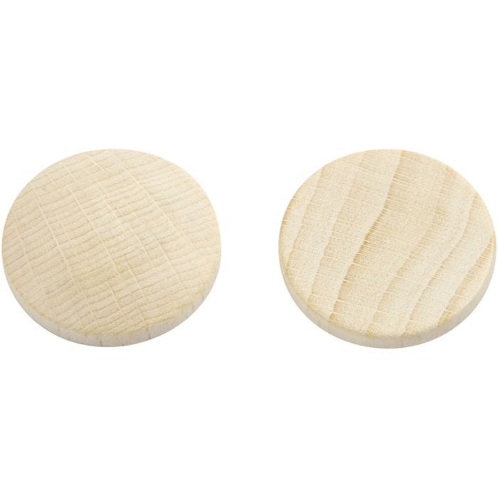 Wooden buttons, dia. 25 mm, thickness 5 mm, 15 pc/ 1 pack