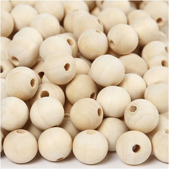 Wooden Bead, dia. 15 mm, hole size 3 mm, 500 pc/ 1 pack