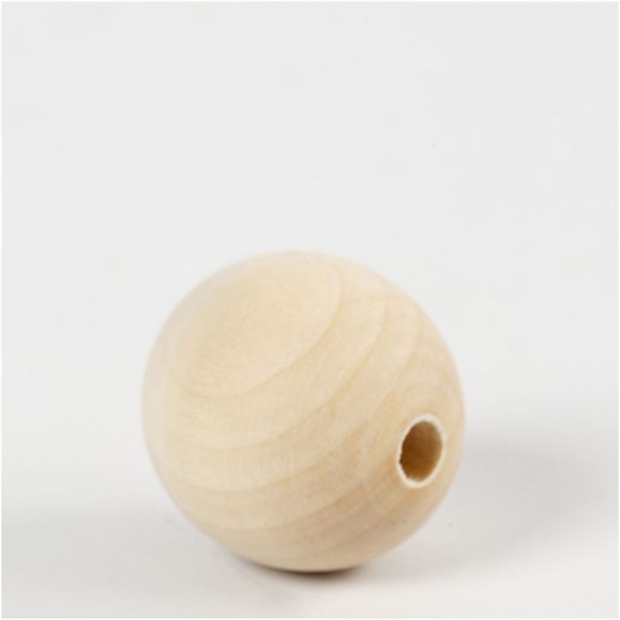 Wooden Bead, dia. 30 mm, hole size 5 mm, 4 pc/ 1 pack