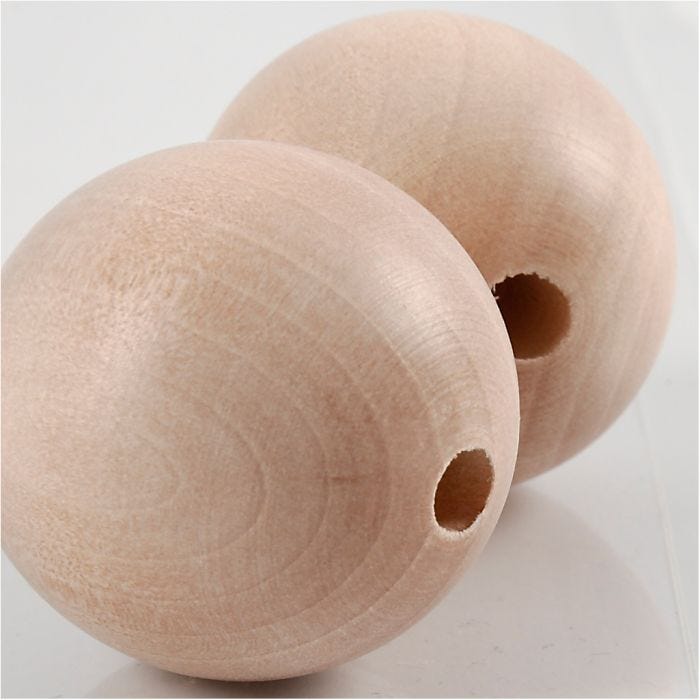 Wooden Bead, dia. 35 mm, hole size 6 mm, 2 pc/ 1 pack