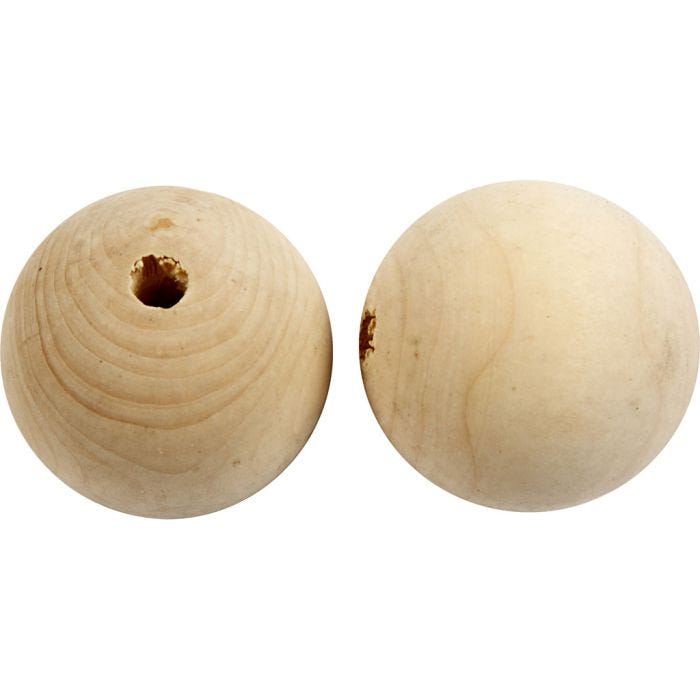 Wooden Bead, dia. 50 mm, hole size 8 mm, 20 pc/ 1 pack