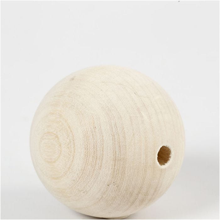Wooden Bead, dia. 60 mm, hole size 9 mm, 3 pc/ 1 pack