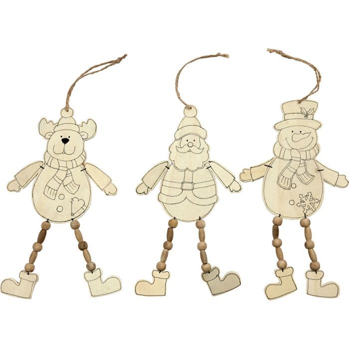 Christmas Ornaments, H: 20 cm, 3 pc/ 1 pack