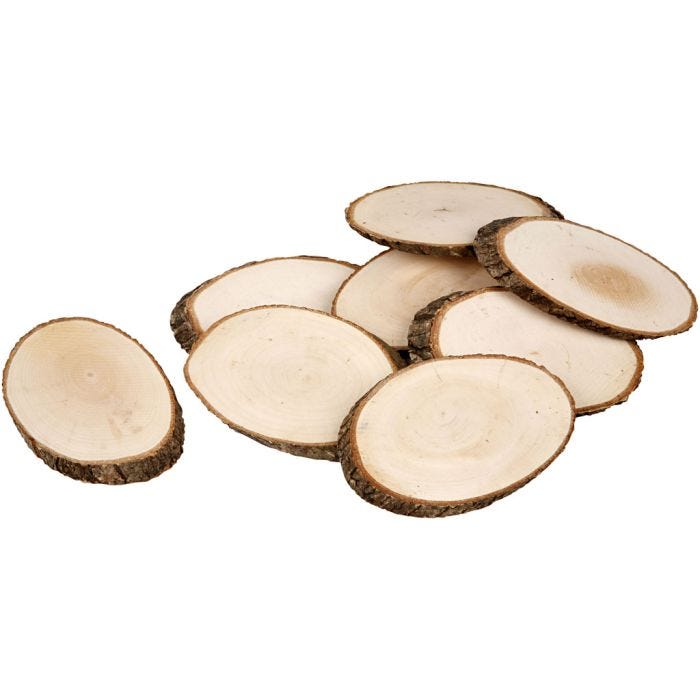 Wooden Discs, size 11x7,5 cm, thickness 8 mm, 12 pc/ 1 pack