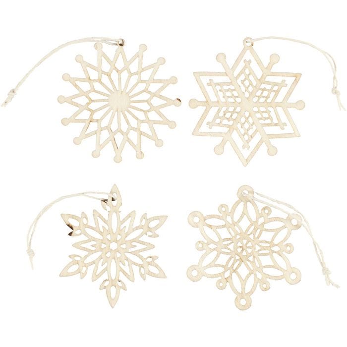 Ornaments, dia. 7 cm, thickness 0,3 cm, 8 pc/ 1 pack