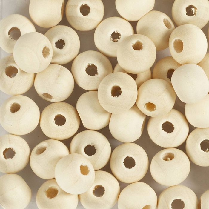 Wooden Beads, dia. 8, hole size 2 mm, 100 pc/ 1 pack
