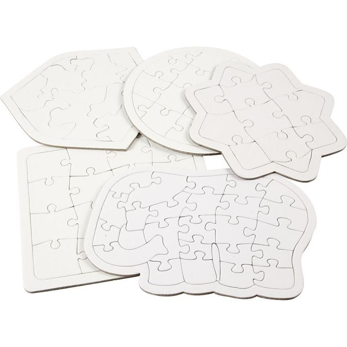 Jigsaw Puzzle, size 17-21 cm, white, 10 pc/ 1 pack