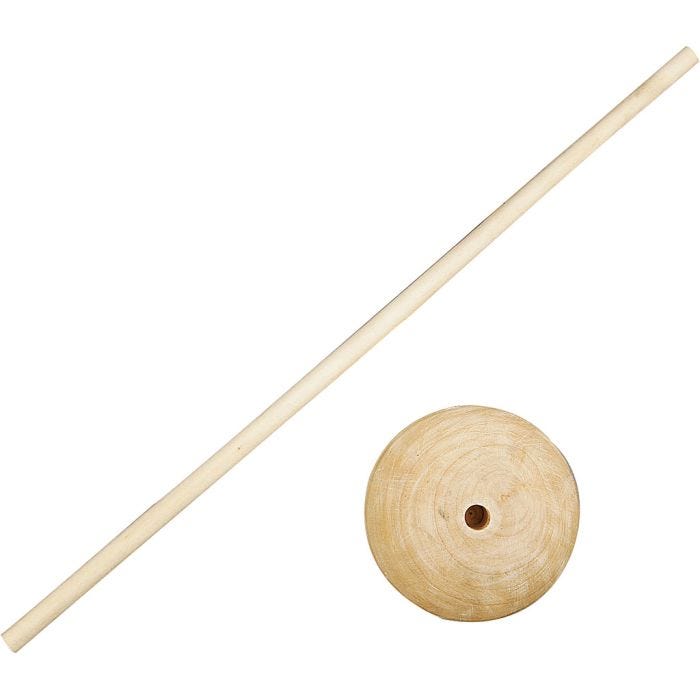 Stick with Foot, H: 30 cm, dia. 6,5 cm, hole size 8 mm, 5 set/ 1 pack