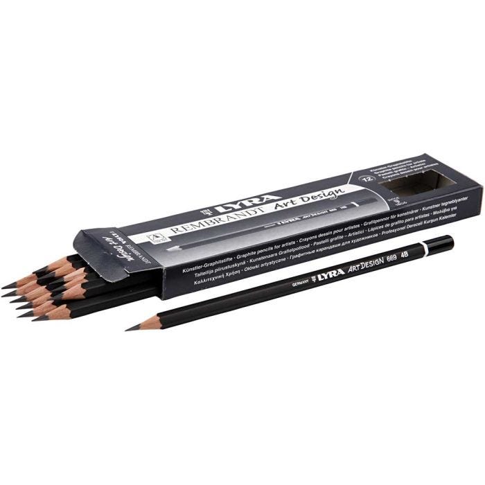 Art Design Drawing Pencils, dia. 6,9 mm, 4B, lead 1,8 mm, 12 pc/ 1 pack
