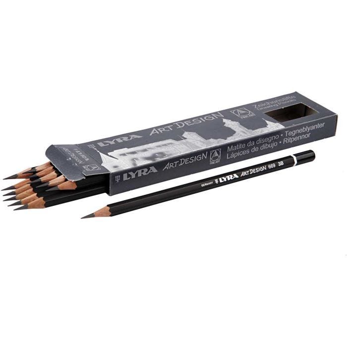 Art Design Drawing Pencils, dia. 6,9 mm, 3B, lead 1,8 mm, 12 pc/ 1 pack