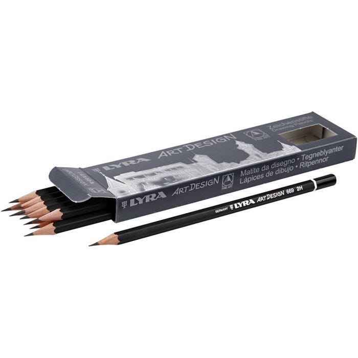 Art Design Drawing Pencils, dia. 6,9 mm, 2H, lead 1,8 mm, 12 pc/ 1 pack