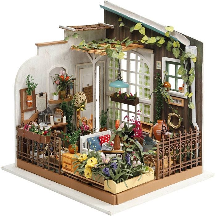 DIY Miniature Room, Garden, 21 cm, 19,5 cm, 1 pc