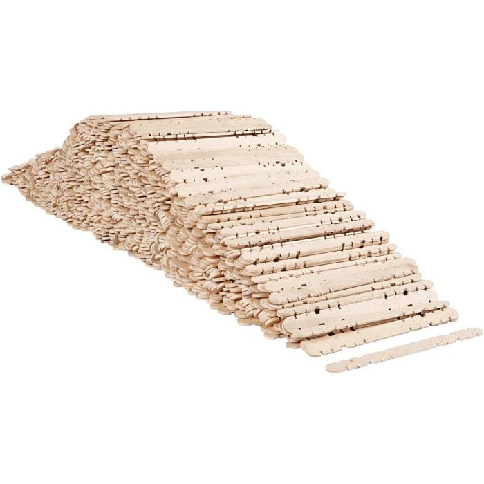 Construction sticks, L: 11,4 cm, W: 10 mm, 1000 pc/ 1 pack