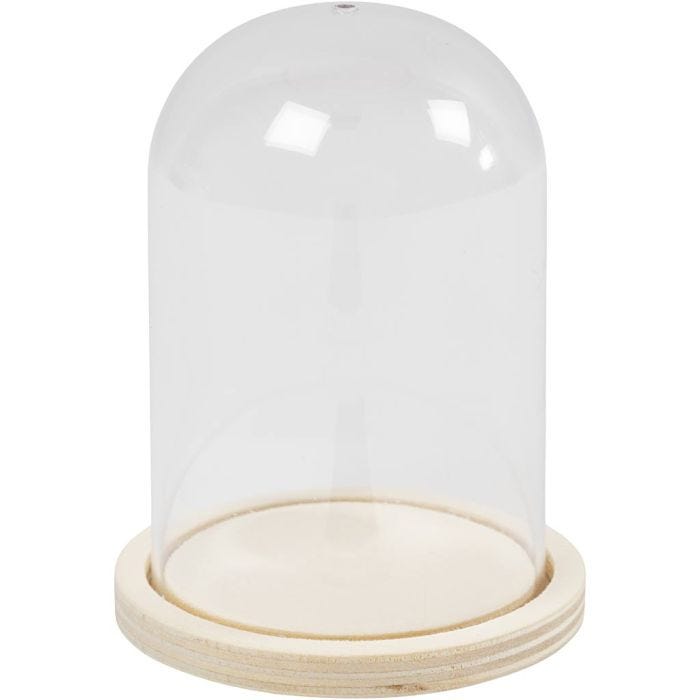 Bell on wooden base, H: 9,5 cm, dia. 6 cm, hole size 3 mm, 10 pc/ 1 pack