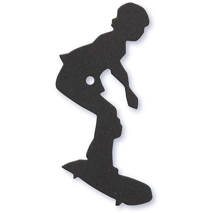 Cardboard Emblem, skater, size 56x67 mm, black, 10 pc/ 1 pack