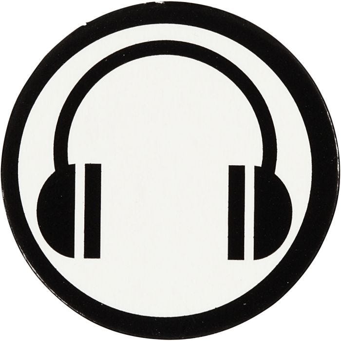 Cardboard Emblem, dia. 25 mm, white/black, 20 pc/ 1 pack