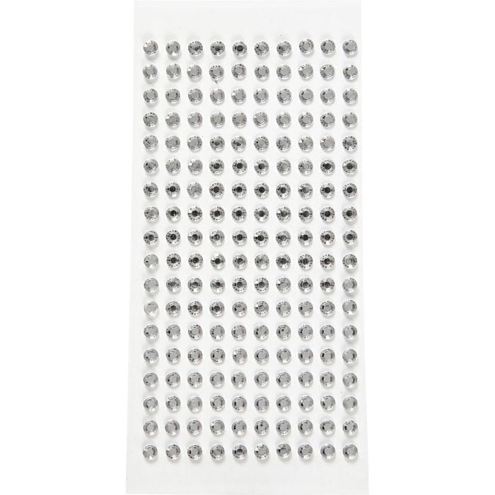 Rhinestones, dia. 5 mm, silver, 144 pc/ 1 pack