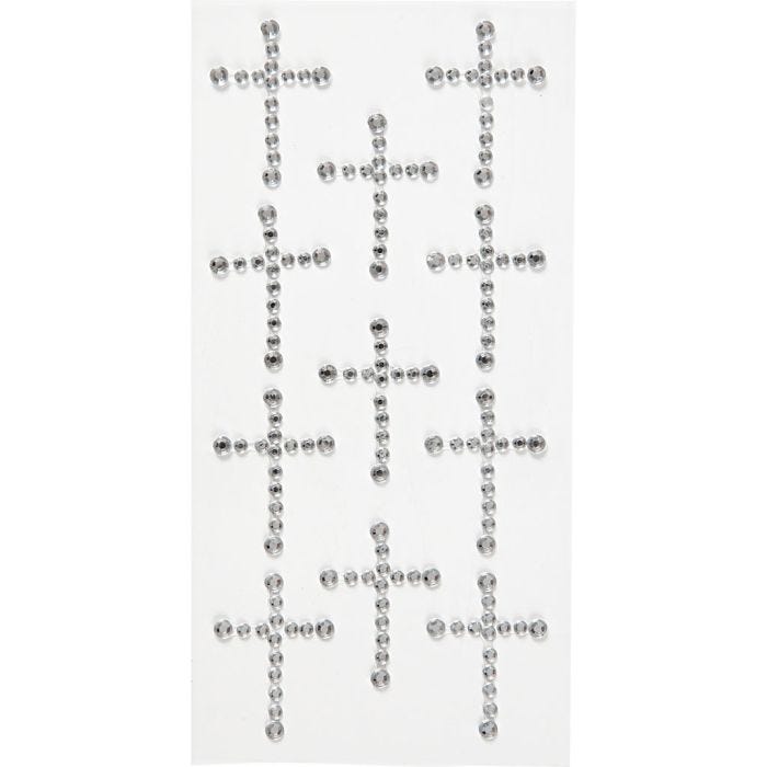 Rhinestone Stickers, size 35x25 mm, silver, 11 pc/ 1 pack