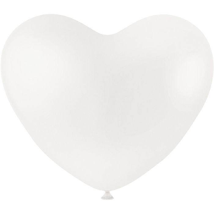 Balloons, hearts, white, 8 pc/ 1 pack