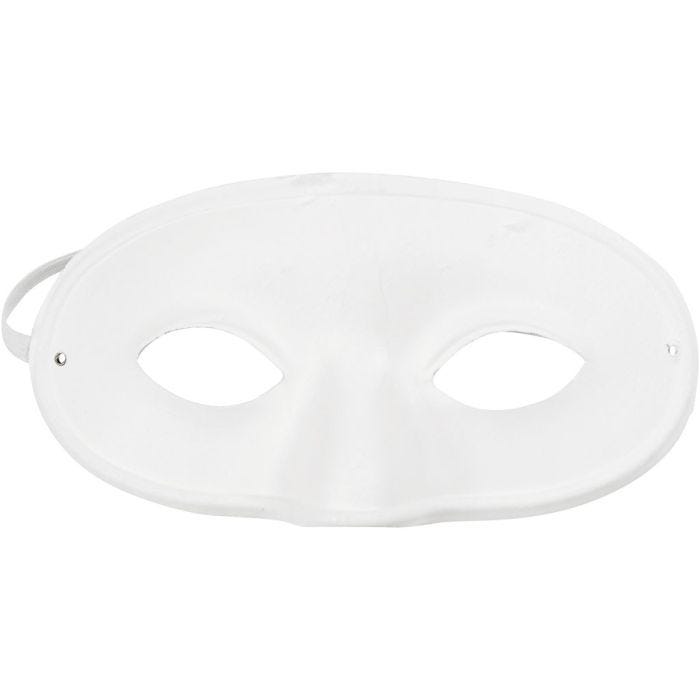 Half Face Masks, H: 9,5 cm, W: 18,5 cm, white, 10 pc/ 1 pack
