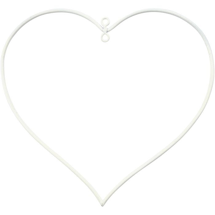 Heart, size 13x13 cm, thickness 2,5 mm, white, 10 pc/ 1 pack