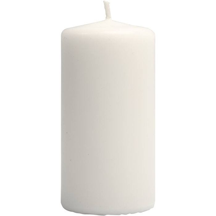 Candles, H: 100 mm, dia. 50 mm, white, 12 pc/ 1 pack