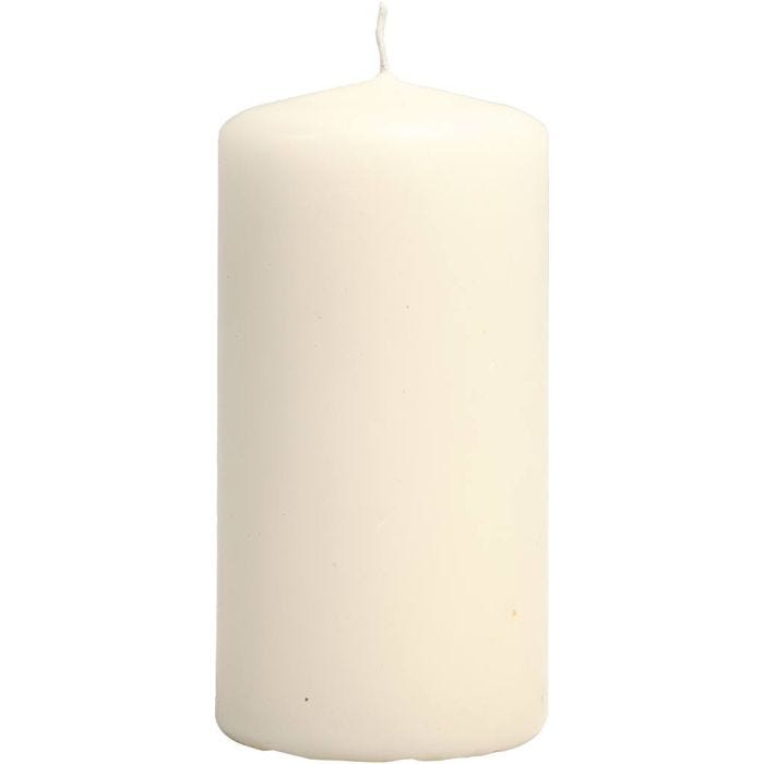 Candles, H: 100 mm, dia. 50 mm, off-white, 12 pc/ 1 pack